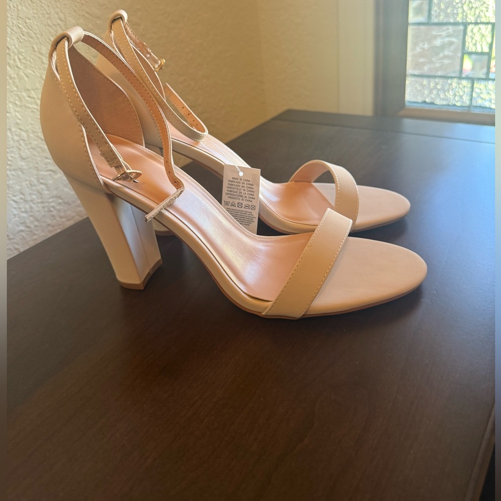 Elegant Cream Ankle Strap Heels - Picture 2 of 2